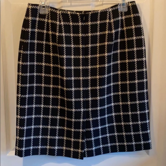 Talbots 10 checked houndstooth print wool skirt - Picture 6 of 7